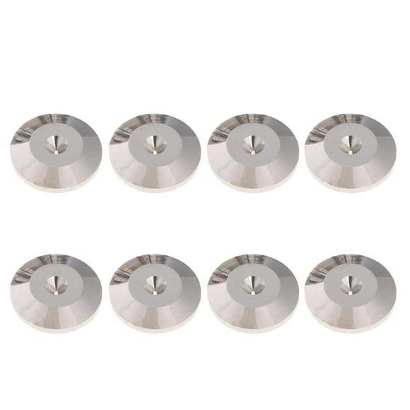 8 soportes de aislamiento para tocadiscos, púas, almohadillas para clavos, aluminio antioxidante Plata