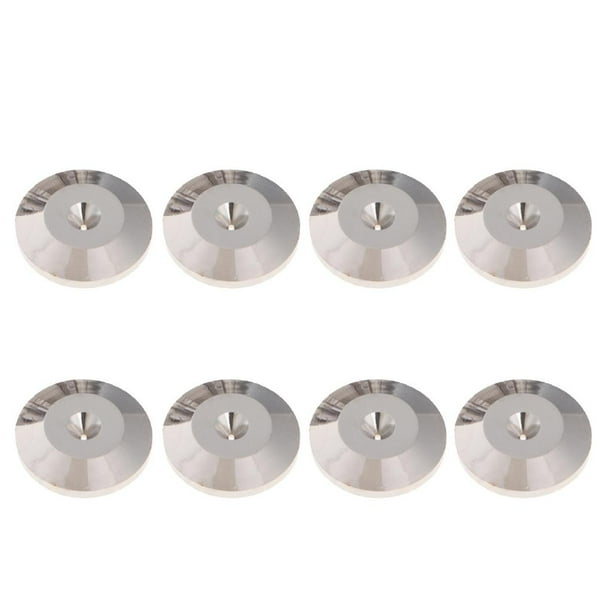 8 soportes de aislamiento para tocadiscos, púas, almohadillas para clavos, aluminio antioxidante Plata