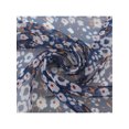 thumbnail image 4 of Women's Gypsophila Floral Scarf, Retro Lightweight Silky Satin Sunscreen Head Wrap Neck Scarves for Summer One Size Dark blue, 4 of 6