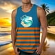 thumbnail image 4 of Tanques para Hombre para el Verano Solto Chaleco Impresión Deportivo Cuello Redondo, Casual, 4 of 5