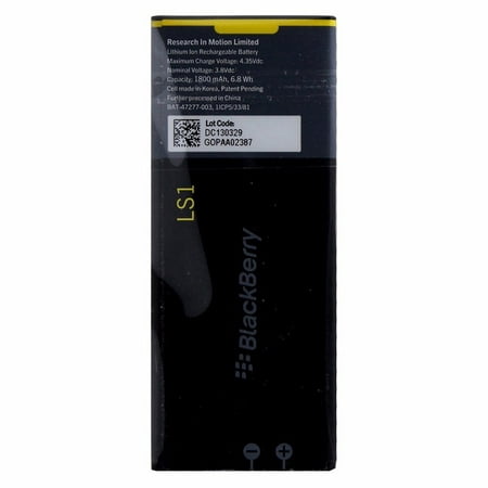 BlackBerry Rechargeable 1,800mAh OEM Battery (LS1) for BlackBerry Z10 (Best Cam For Stock Ls1)