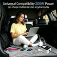 thumbnail image 4 of 200W Car Power Inverter 12V to 110V for Vehicles, Car Plug Adapter Outlet with 4 USB Fast Charger, Car Charger Cigarette Lighter Adapter for Phone, Laptop on Road Trip, 4 of 8