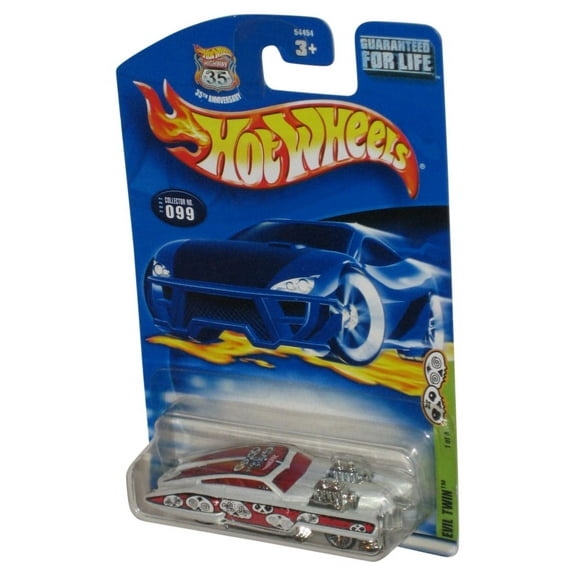 Hot Wheels Evil Twin (2002) White Die-Cast Toy Car #099