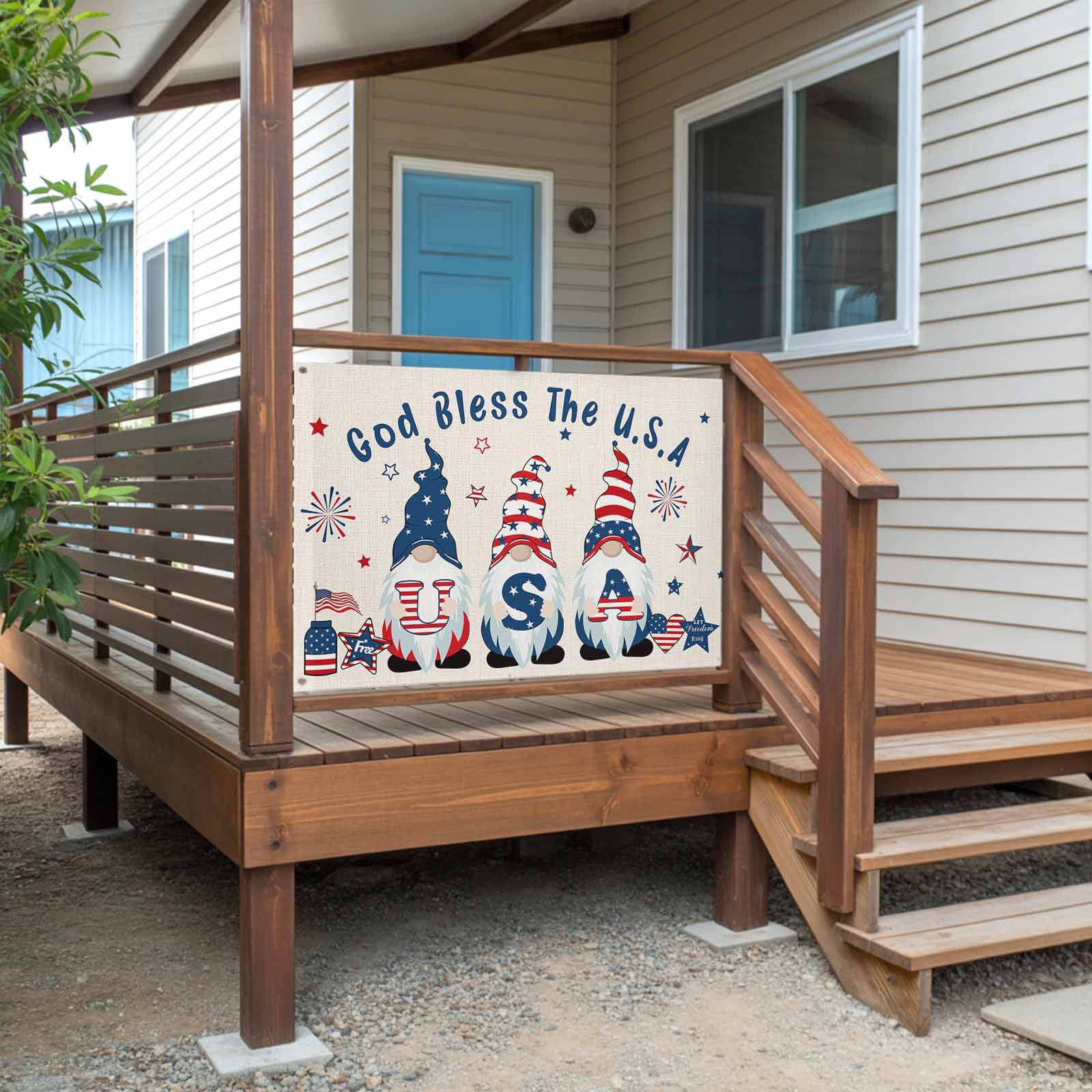 4th of July Flags for Outside 3x5 ft USA Flag Outdoor Flags Double Sided Grommets House Banner Stripes Stars Gnome Patio Yard Flag for Outdoor Party Porch Garden Independence Day Decor