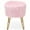 Pink, variant on Giantex Faux Fur Vanity Stool Chair, Round Footstool Ottoman with Metal Legs, Fluffy Chair Footrest, Makeup Stool for Bedroom