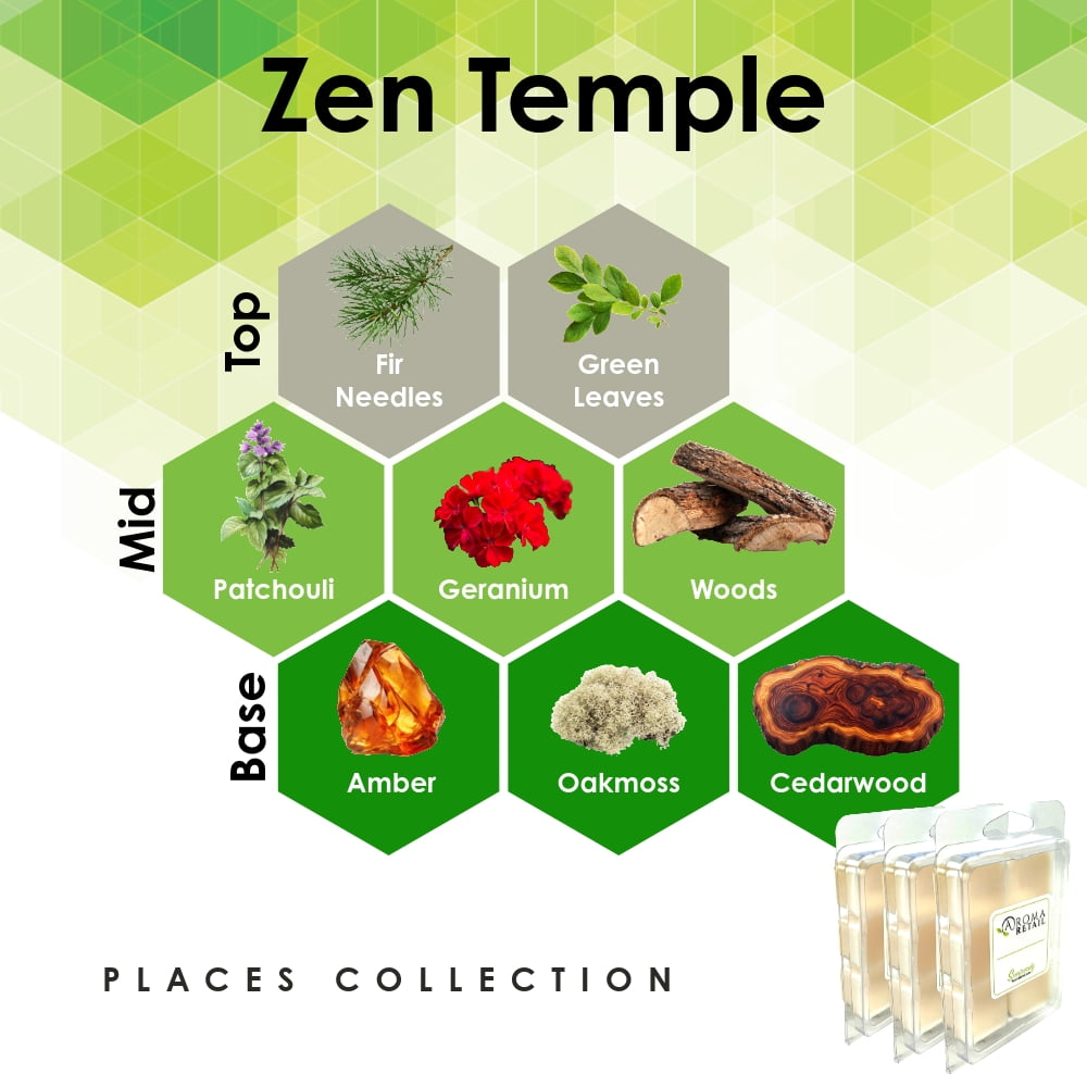 Aroma Retail Zen Temple Soy Wax Melts for Wax Warmer Herbal Scent, 3-Pack