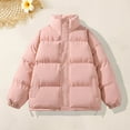 thumbnail image 3 of Men Cotton Coat - Stand Collar Long Sleeve Solid Color Zipper Placket Quilted Jacket Drawstring Hem Thickened Loose Fit Outwear, 3 of 8