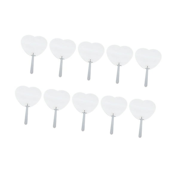 Set Of 10 DIY Hand Fan with Blank Sublimations Surfaces for Creating Unique Wedding and Party Favor