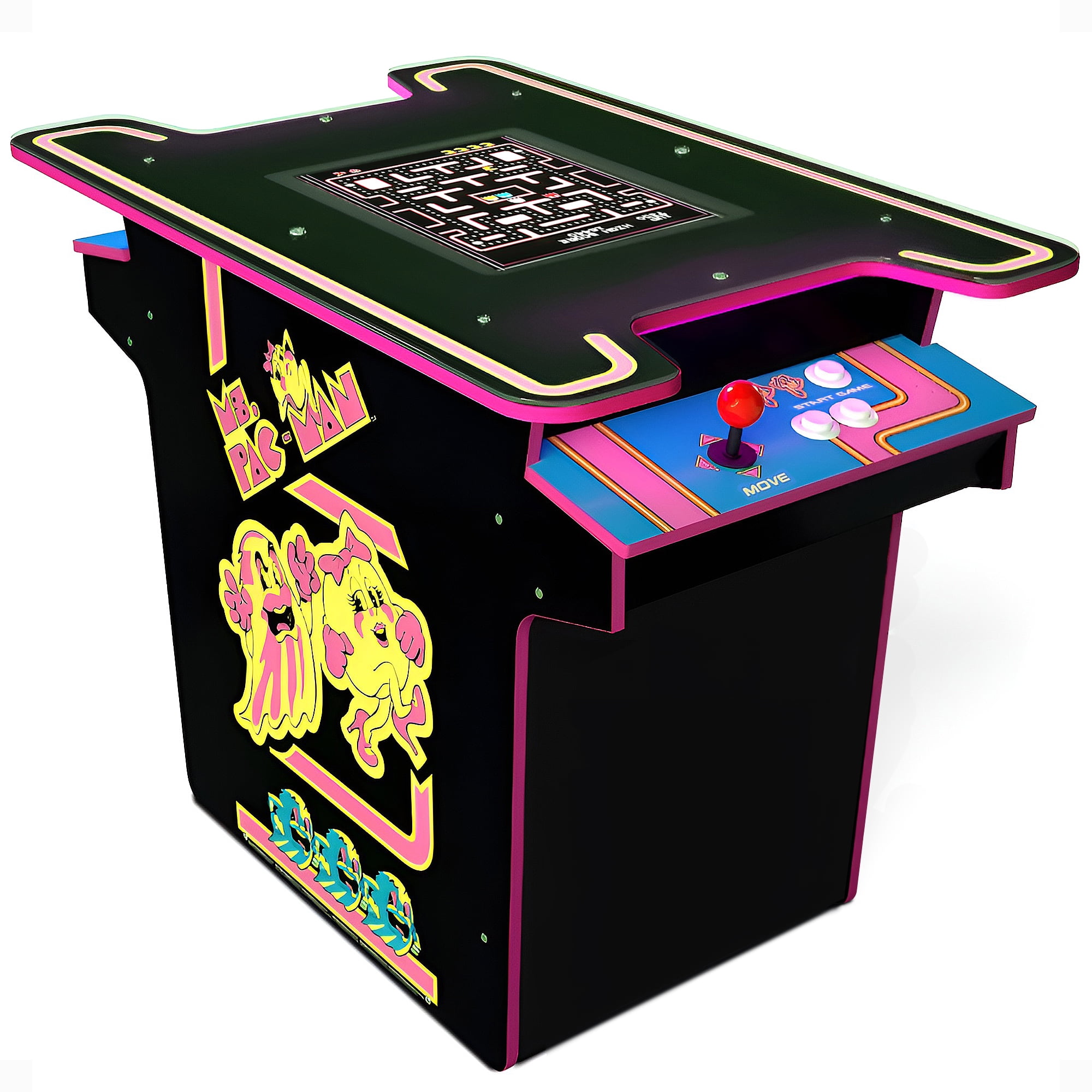 Arcade1UP Ms. PAC-MAN Head-to-Head 12 in 1 Arcade Table, Black Series ...