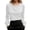 White, variant on Lkhaha Womens Tees Tops Elegant Solid Long Sleeve Satin Finish Pearl Embellishment Workout Clothes Black L