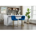 thumbnail image 3 of Dayalane Counter Height Bar Stools Set of 2, Velvet Upholstered Kitchen Barstools with Back and Gold Base, 26 " Modern Elegant Island Chairs for Restaurant Bar Dining Room, Navy, 3 of 9