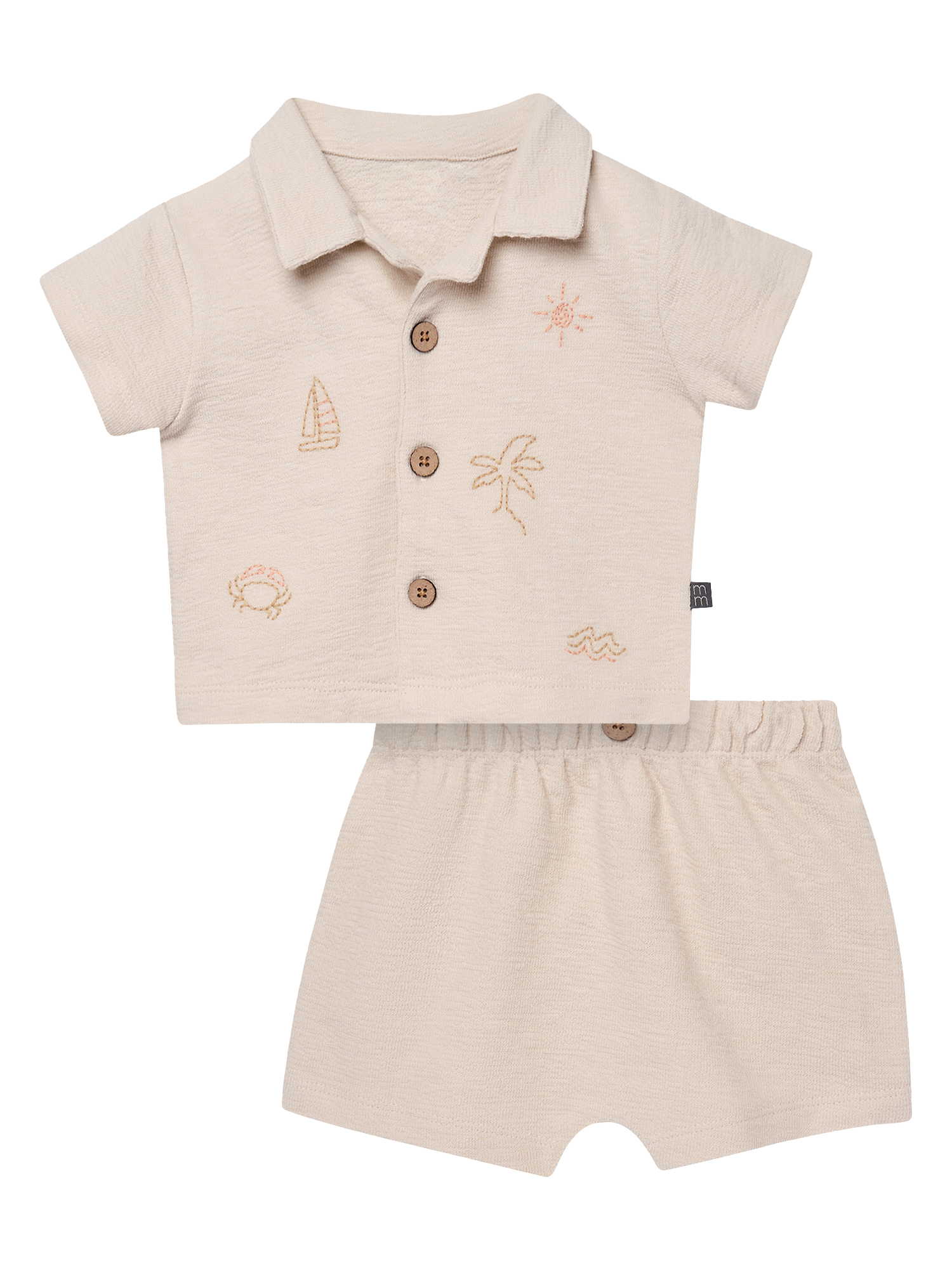 Modern Moments by Gerber Baby Boy Button Down Shirt and Shorts Set photo 5