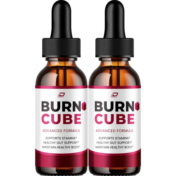 Burn Cube Liquid Drops – BurnCube Natural Blend Healthy Organic Support, 2 Pack, 2 Month Supply