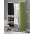 thumbnail image 4 of Sage Green Black Sheer Curtains 84 Inch Length 2 Panels Set Window Treatments, Farmhouse Striped Modern Abstract Art Rod Pocket Semi Curtains for Living Room/Bedroom/Kitchen Décor, 104"W x 84"L, 4 of 7
