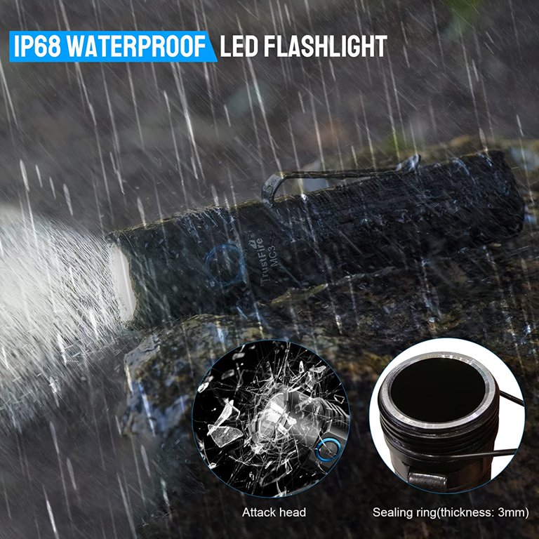 Torcia LED TrustFire TR-3T6 – 3800 Lumen, 5 Modalità Di Luce Con Memoria, Alluminio