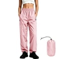 thumbnail image 2 of Lutiedan Rain Pants for Women Packable Waterproof Hiking Pants Outdoor Windproof Hiking Rain Pants with Carry Pouch,Pink,XL, 2 of 8