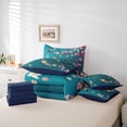 thumbnail image 6 of jejeloiu Rustic Cherry Blossom 7pcs Bedding Comforter Set,Japanese Style Fish Queen Bedding Sets,Cyan Pink Queen Sheet Sets For Kids,Luxury Bedroom Decor Reversible, 6 of 8
