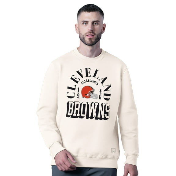 Men's MSX by Michael Strahan White Cleveland Browns Whiteout Tri-Blend Sweatshirt
