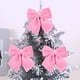 thumbnail image 5 of Juego de 2 lazos de terciopelo para la punta del árbol de Navidad | Blanco, rojo, amarillo, verde y rosa | Lazos para envolver regalos festivos para interiores y exteriores, para árboles, coronas,, 5 of 7