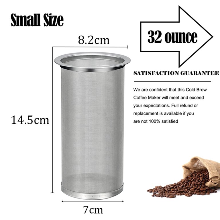 Stainless Steel Mason Jar Cold Brew Coffee Maker and Iced Tea Infuser Loose  Leaf Tea Mesh