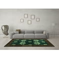 thumbnail image 3 of Ahgly Company Indoor Rectangle Abstract Turquoise Blue Modern Area Rugs, 2' x 3', 3 of 4