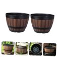 thumbnail image 4 of UPKOCH 2Set Rustic Flower Pot Wooden Bucket Modeling Coffee Decorative Flowerpot for Office Decor, 4 of 7