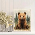 thumbnail image 2 of Qisvanset 12x16 Inch Woodland Bear Canvas Wall Art, Sage Green Forest Art Children Bedroom Home Decor, 2 of 8