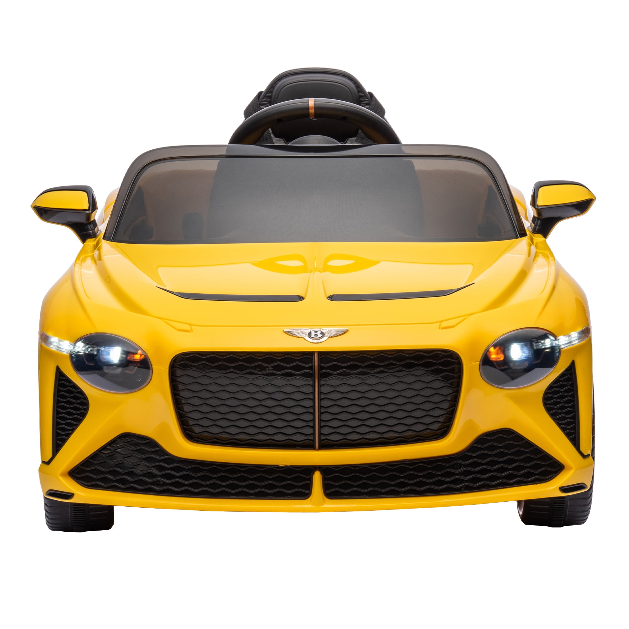 CIPACHO 12 V Licensed Bentley Mulsanne Kids Electric Ride On Cars 4 Wheels Battery Powered Sports Car Toy, Parents Control, Sound System, LED Headlights, Yellow CIPACHO 12 V Licensed Bentley Mulsanne Kids Electric Ride On Cars 4 Wheels Battery Powered Sports Car Toy, Parents Control, Sound System, LED Headlights, Yellow