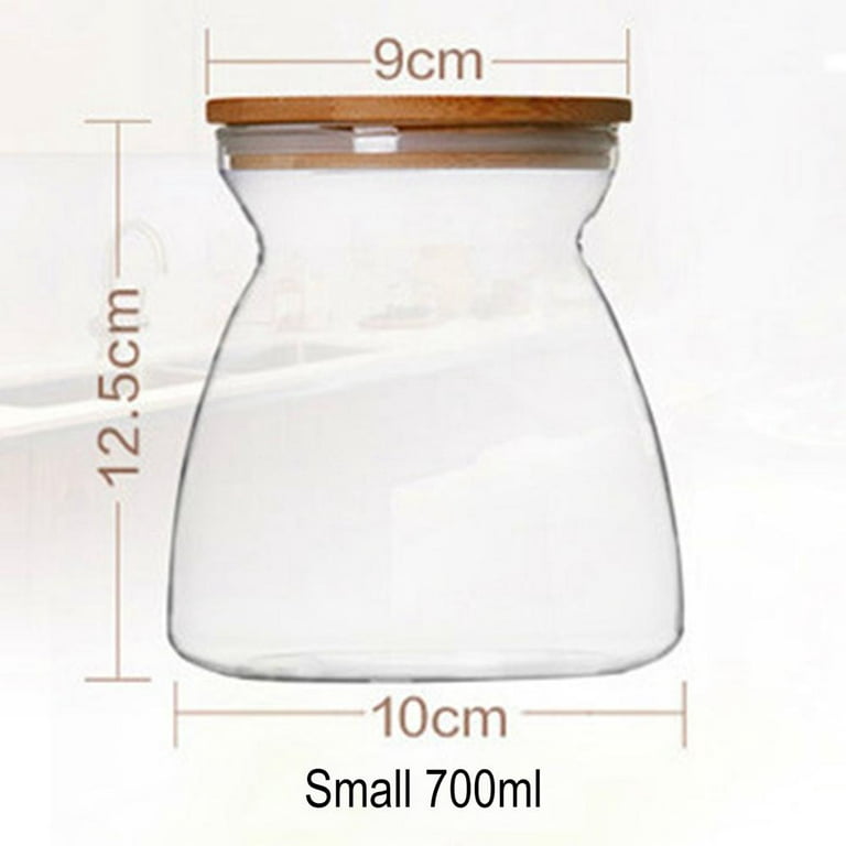 480ml/16oz Clear Cute Glass Storage Canister Holder with Airtight Bamboo Lid,  Modern Decorative Small Container Jar for Coffee, Spice, Candy, Salt, Cookie,  Con - China Glass Jar and Storage Container price