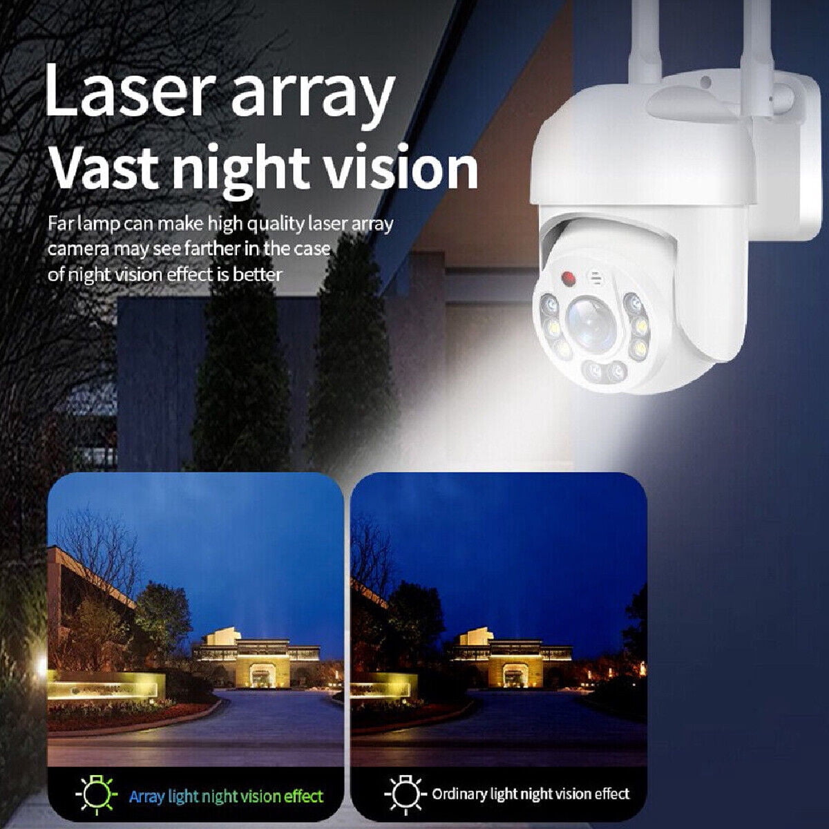 5GHz PTZ Security Camera Outdoor WiFi Wireless Surveillance IP Cam Color Night