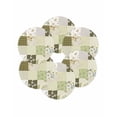 thumbnail image 7 of 15 Inch Round Placemats Set of 6, Spring Floral Non Slip Heat Insulation PP Table Mats, Yellow Flowers Botanical Patchwork Grid Bohemia Washable Place Mats for Kitchen Dining Party Table Decor, 7 of 7