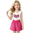 thumbnail image 3 of CUZIBR Child Summer Girls Outfit Sets 2 Piece O-Neck Cute Sleeveless Tops And Shorts Casual Playwear Breathable Toddler Kids Clothing Sets,Hot Pink,7-8 Years, 3 of 5