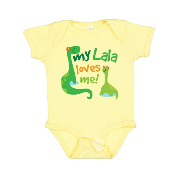 Inktastic My Lala Loves Me Grandson Dinosaur Boys Baby Bodysuit