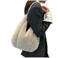 thumbnail image 4 of Zunfee Women's Faux Fur Hobo Bag - Gray, Free Size, Polyester Soft Texture Handbag with Faux Leather Shoulder Strap, Casual Fashion for Daily Use, 4 of 5