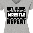 thumbnail image 4 of Inktastic Eat, Sleep, Wrestle, Repeat Women's V-Neck T-Shirt, 4 of 5
