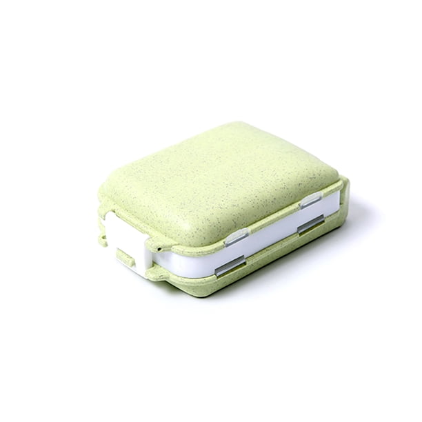 Caja de pastillas Contenedor Semanal Tableta Organizador Estuche de almacenamiento Tabletas Divisor Senderismo Camping interior Aire libre Cuidado de la salud Dispensador de trigo verde kenally HA028306-02