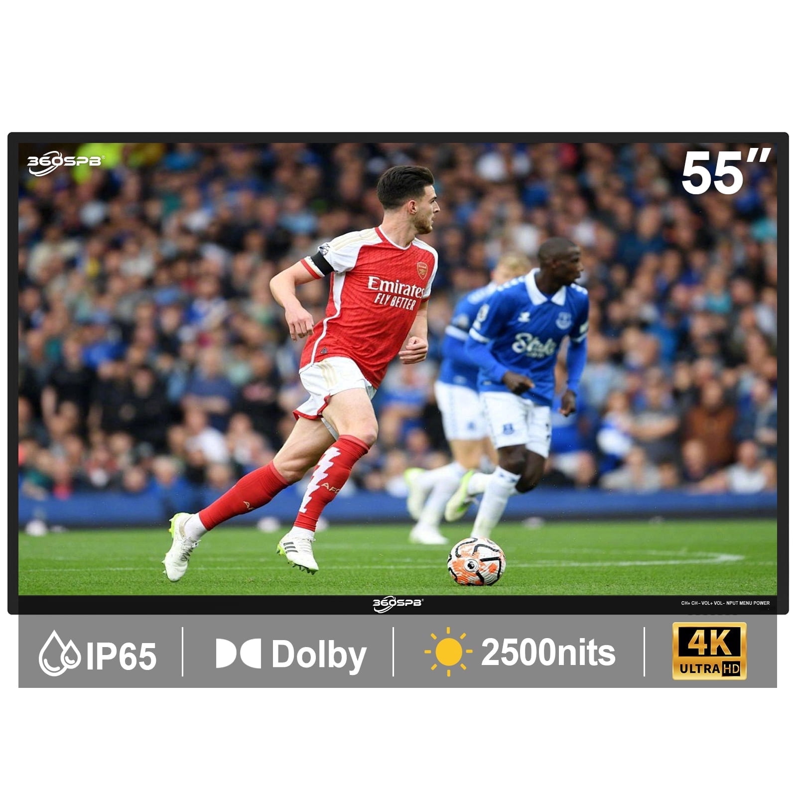 Pyimgus 55" Outdoor TV, 4K Ultra HD Outside TV, 2500nits Sunlight Outdoor TVs, IP65 Weatherproof TV, Voice Control, Screen Mirroring, Compatible with Dolby, Outdoor Television for Patios, Sports