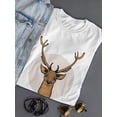 thumbnail image 3 of Cute Brown Deer Head Graphic Tee Women's -Image by Shutterstock, 3 of 4