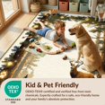 thumbnail image 4 of Design&I 8'x10' Washable Area Rug Woodland Deer Hunting Scene With Bear Paw Prints And Antler Details for King Size Bedroom, Under Bed, Sleek Flatweave Pet Friendly, 4 of 7