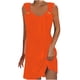 thumbnail image 1 of Mini vestido plisado sin mangas con cuello en V para mujer: informal, fluido, adecuado para fiestas/playa, se ajusta a la talla, 1 of 7