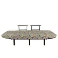 thumbnail image 3 of Cartoon Futon Couch, Colorful Undersea Ocean Creatures Shells Fish Tube Moss Hand Drawn Circles Image, Daybed with Metal Frame Upholstered Sofa for Living Dorm, Loveseat, Multicolor, by Ambesonne, 3 of 4