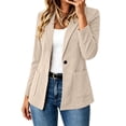 thumbnail image 2 of YanHoo Faux Suede Blazer for Women Dressy Casual Button Suit Jackets Lightweight Office Work Jacket Business Outfits, 2 of 8