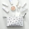 thumbnail image 4 of Faux Leather Makeup Bag Waterproof Portable Cosmetic Pouch Toiletry Storage Bag, 4 of 10