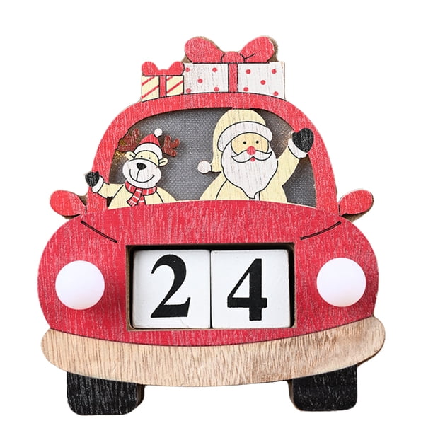 Calendario De Adviento De Madera Con Luz Led Calendario De Cuenta Regresiva De Navidad Adornos Regalo Para Niños Adultos Monstrate HA038030-00