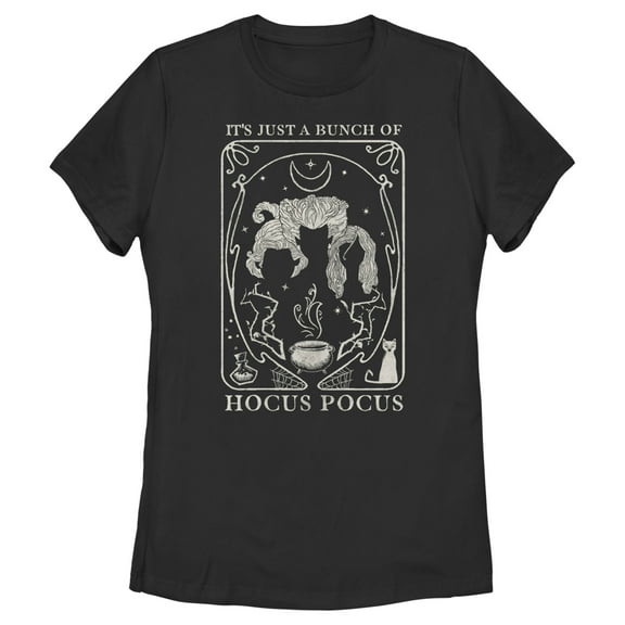Women's Hocus Pocus Witch Tarot Card Graphic Tee Black Medium