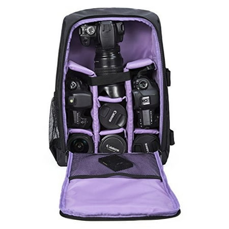 g-raphy camera backpack camera bag in purple for dslr slr cameras , laptops ,tripod and