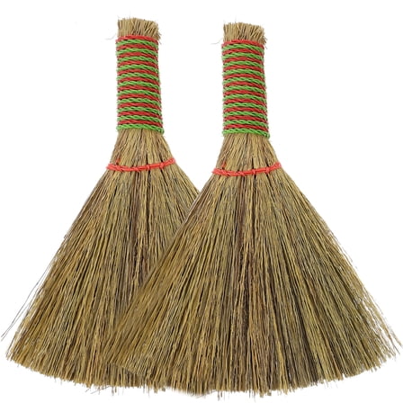 ACDANC Hand Broom 2Pcs Whisk Brooms Soft Natural Bristles Household Dust Brush for Indoor Outdoor 5.51"X4.13"X0.71"