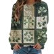 thumbnail image 4 of Xuyuer St. Patrick's Day Round Neck Sweatshirt for Women Lucky Shamrock Long Sleeve Shirt Ireland Gift Clover Print Fit Casual Pullover Fashion Loose Tops, 4 of 5