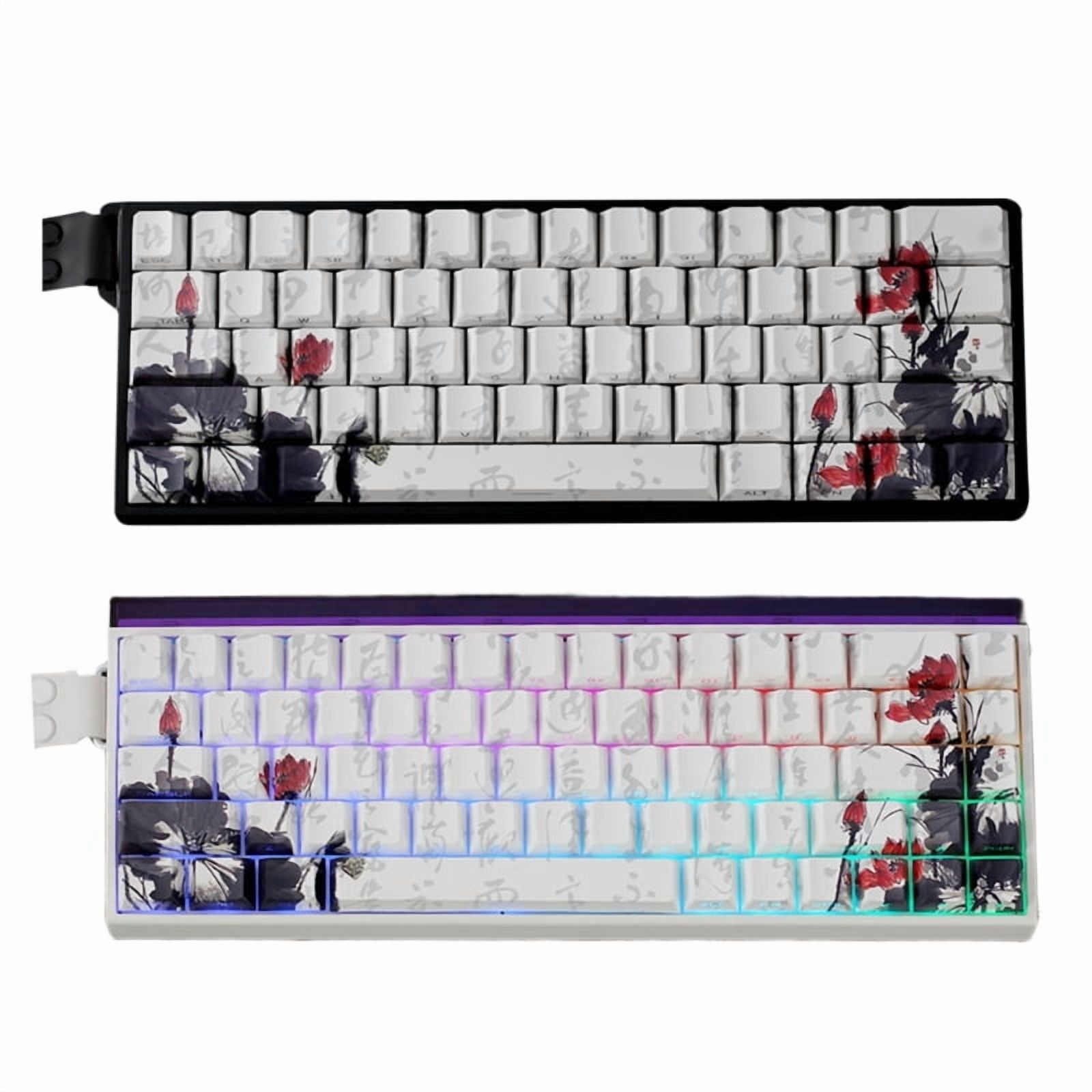 Plum Blossom PBT Keycaps for Cherry M Switches OEM Profile 60/68Key Set Oil Resistant Mechanical Keyboard Accessories