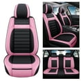 thumbnail image 2 of Maidao Car Seat Covers Leather for Lexus for SC 2019-Present 5 Seats Water Resistant Front Rear Cushion Protector Black Pink, 2 of 7